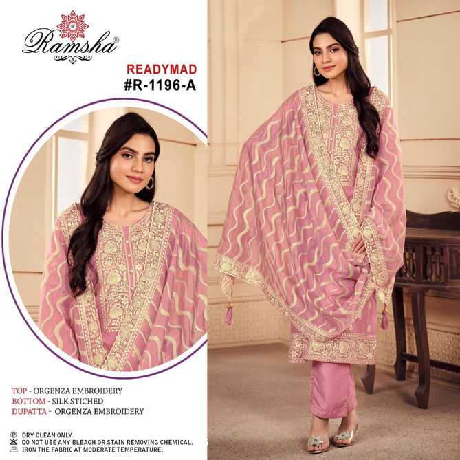 Ramsha R 1196 Nx Organza Readymade Pakistani Suits Wholesale Price In Surat
